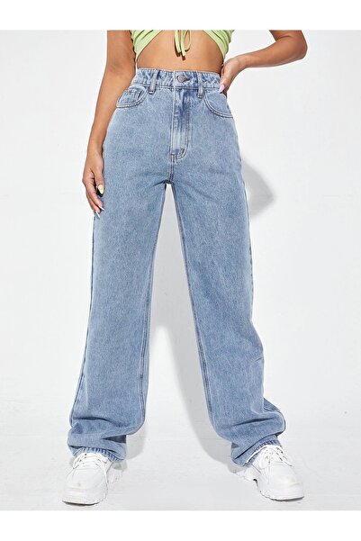DRC trend Snowy Blue Lycra Super Extra High Waist Wideleg Palazzo Loose Jeans...
