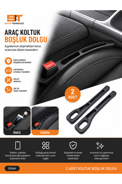 Genel Markalar 2 Adet Araba Koltuk Arası Düşme Engelleyici Organizer Araç İçi...