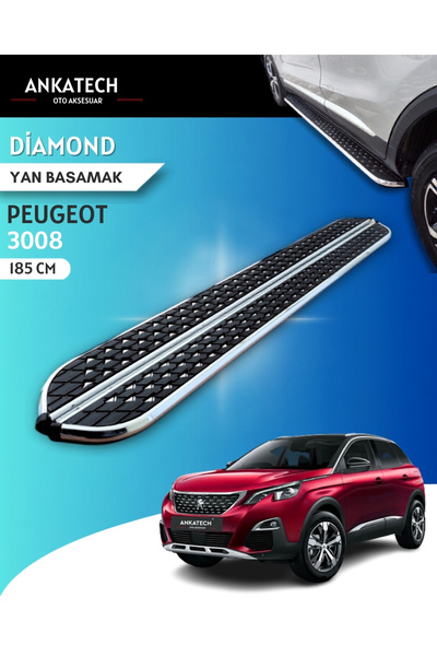 ANKATECH Peugeot 3008 2 DIAMOND Krom Yan Basamak 185 Cm 2016-2023 A+ Kalite