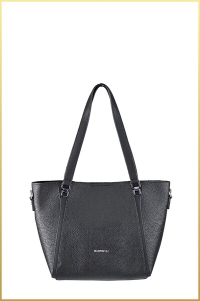 birizmoda Women's Large Size Shoulder Bag with Metal Accessories - Black