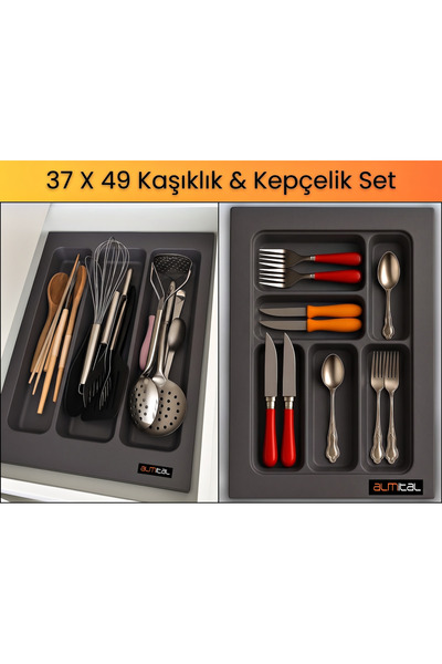 almital mobilya aksesuarları furniture accessories 37X49 Cm. Anthracite Spoon...