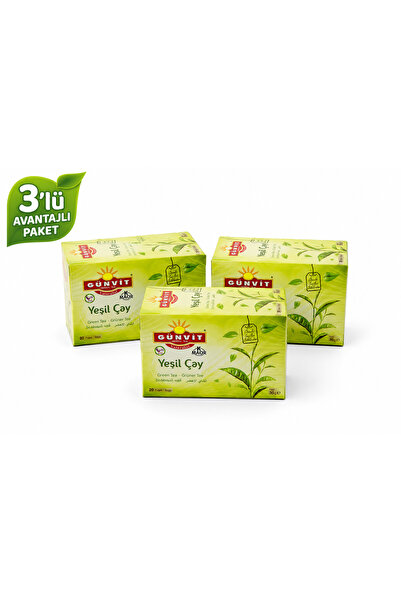 Yeşil Çay Bardak Poşet 20'li Kutu X 3