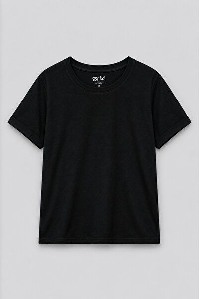 Brix Γυναικείο 100% βαμβακερό κοντομάνικο T-Shirt Casual Fit Μαύρο
