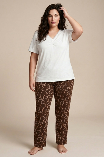 Siyah İnci Γυναικεία Πιτζάμα Plus Size "Siyah Inci" NINA II