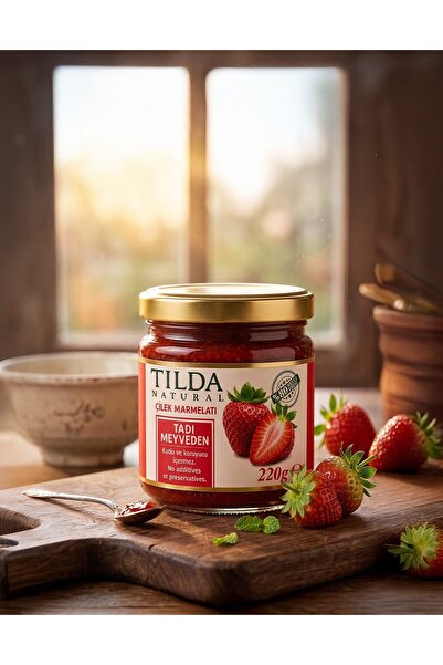 Tilda Natural Şeker İlavesiz Çilek Marmelatı (%80 Meyve) – 220 g