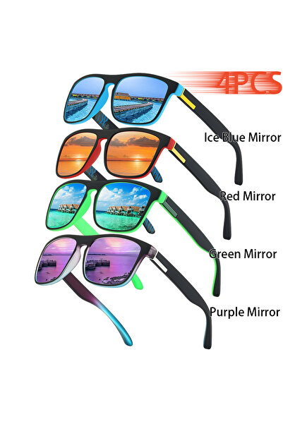 Choice4 4PCSF733 4PCS Classic Vintage Colorful Stripe Sunglasses Fashion Desi...