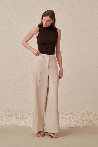 ALLDAY Stone-Iron Detailed Palazzo Trousers