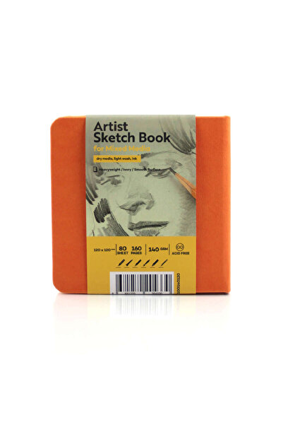 Tigertint Sert Kapak Eskiz Defteri 140 g 12x12 cm 80 Yaprak Turuncu 100140126