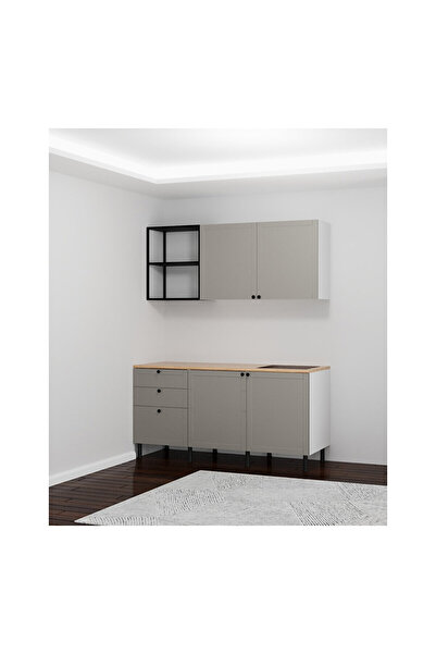 Fly Mutfak ve Banyo Gri Membran Mini Mutfak Set 180 cm