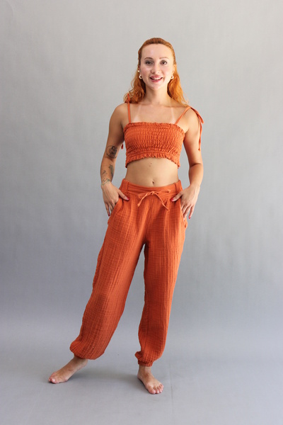 ASC SUN Elastic Leg Muslin Trousers