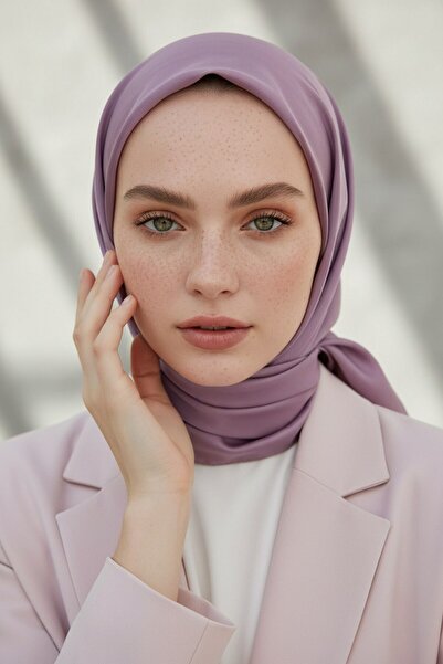 Vissona Viskon Twill İpek Az Hatalı Koyu Gül Kurusu Renkli 90x90 Düz Eşarp Di...