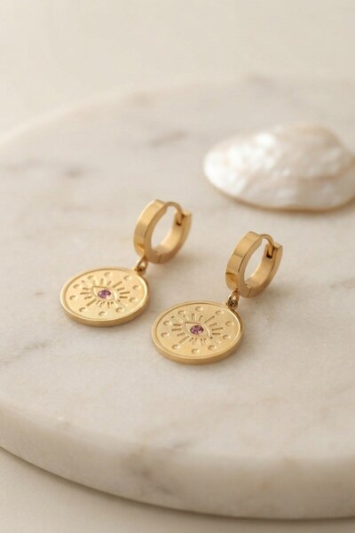 Inure Jewelry 316L الصلب لون الذهب العين التطريز الزركون حجر التفاصيل أقراط ن...