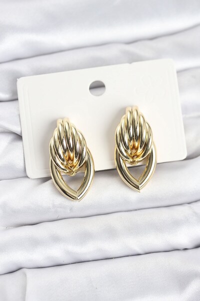 Inure Jewelry أقراط نسائية من النحاس باللون الذهبي على شكل قطرة حلزونية موديل...