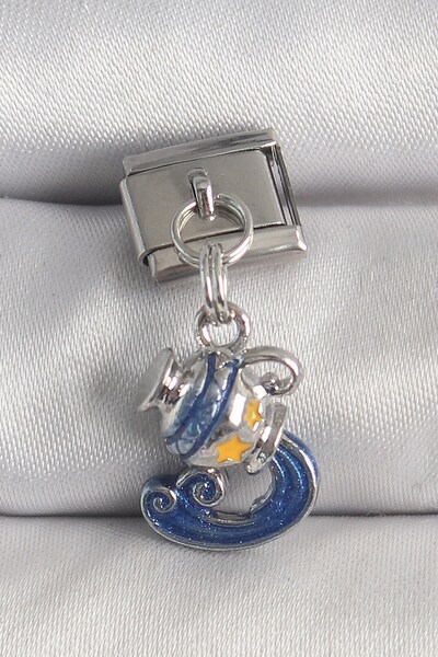 Inure Jewelry 316L الصلب الفضة اللون استرخى دلو زودياك تسجيل نموذج ترشيح سحر
