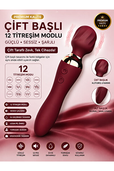 Sensvia Çift Başlı 12 Titreşim Modlu Bükülebilir Vibratör – Medikal Silikon, USB Şarjlı Esnek Tasarım