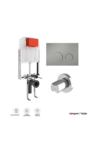 KALE Triton 3/6L Duvar İçi Gömme Rezervuar + Corro Mat Krom Panel + V100 Anka...