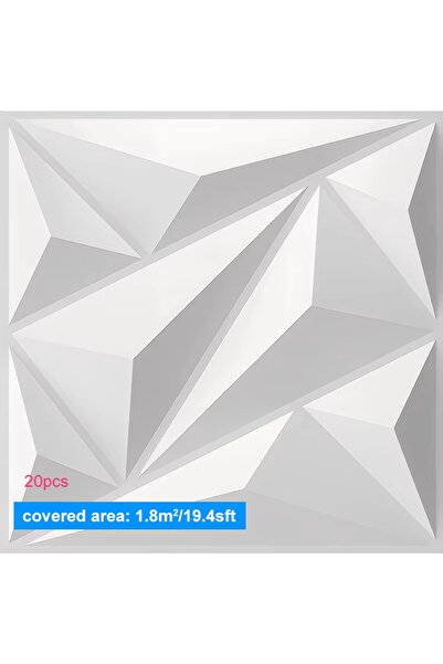 Choice 311 20 قطعة ألواح جدارية ثلاثية الأبعاد بيضاء 30×30 سم لتزيين الجدران ...