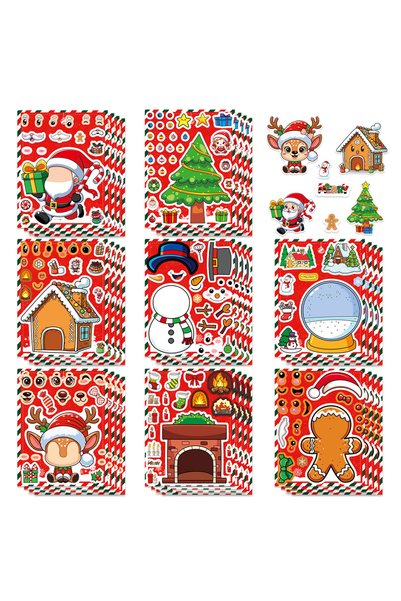 Choice1 16PCS 8/16PCS Christmas Puzzle Stickers DIY Stickers Gift Stickers Pa...