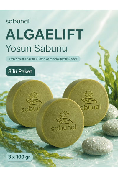 sabunal Algaelift Seaweed Soap 3 Pcs - Natural Seaweed Shower and Body Care S...