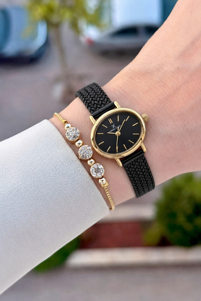 Daniel Klein Kasaza Gold Strap Black Color Same as in the Image 24 mm Women's...