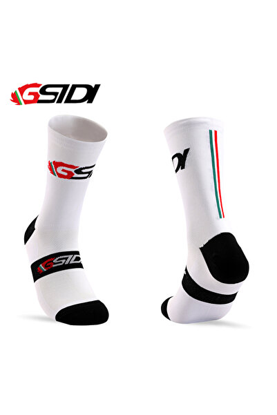 Choice vertical bar white GSTDI New Cycling Socks High Quality Compression Me...