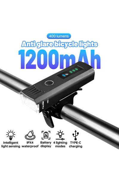 Choice مصباح أمامي للدراجات الهوائية QD-5901 X-Tiger بقوة 400 لومن، ببطارية 1...