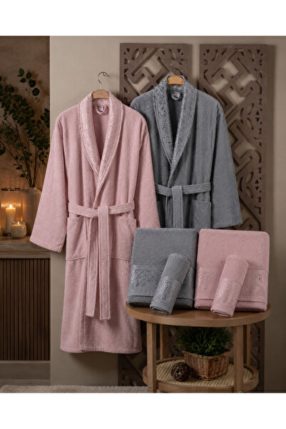 Fiesta Tekstil Star Jacquard 6-Piece Bathrobe Set