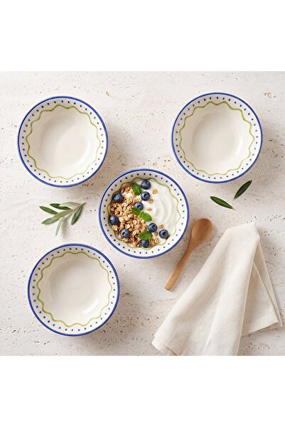 Güral Porselen Zeytin 14 cm 4lü Çorba ve Salata Kasesi