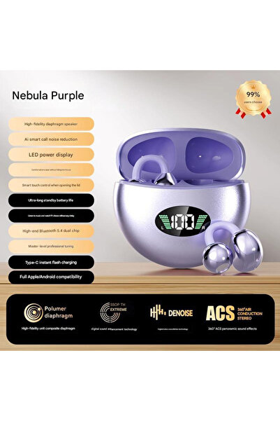 Choice1 PURPLE Original Wireless Earphones Bone Conduction Headset Bluetooth ...