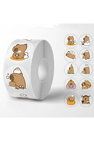 Choice 500pcs-roll 500pcs/Roll Cute Capybara Sticker Waterproof Graffiti Aest...