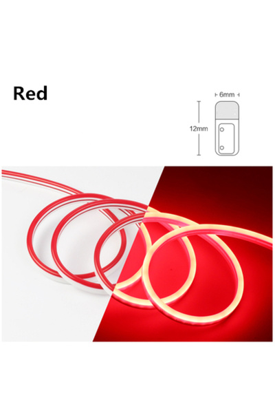 Choice شريط إضاءة نيون LED أحمر بطول 3 أمتار، 5 فولت تيار مستمر، 5 فولت، 12 ف...