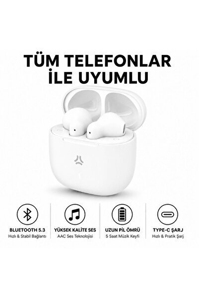 Celly BUZ2 TWS Tam Kablosuz Bluetooth 5.3 Dokunmatik Kulak İçi Beyaz Kulaklık...
