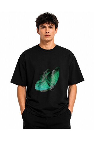 Inscriptie Tricou Unisex Bumbac Premium Casual " Fluture fosforescent "