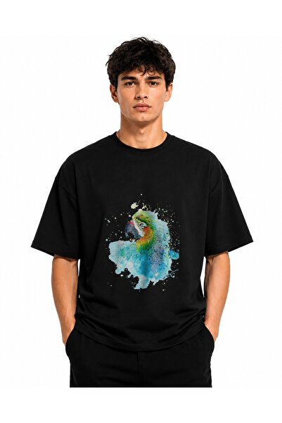 Inscriptie Tricou Unisex Bumbac Premium Casual " Parrot watercolor "