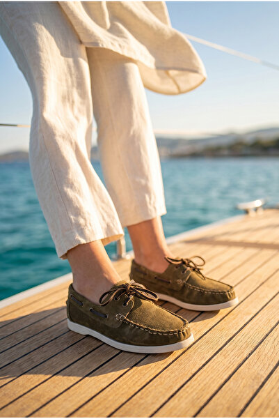 Capone Outfitters Stephie Genuine Leather Suede Women's Loafer Boat Shoes