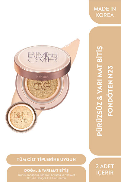Hanskin Yarı Mat Kapatıcı Fondöten - Blemish Cover Conceal Cushion N.23 Cream...