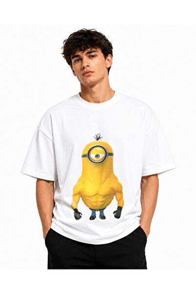 Inscriptie Tricou Unisex Bumbac Premium Casual " Minion muscular "