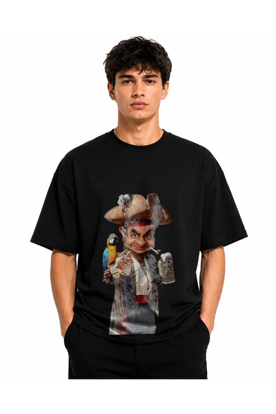 Inscriptie Tricou Unisex Bumbac Premium Casual " Mr Bean pirat "