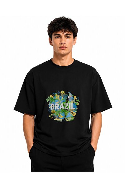 Inscriptie Tricou Unisex Bumbac Premium Casual " Brazilia "