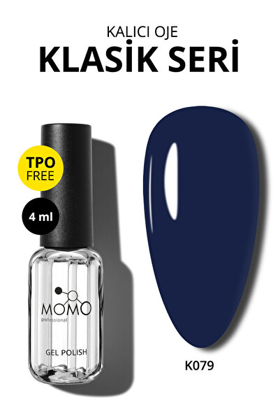 MOMO professional Kalıcı Oje K079, Gece Mavisi, 4 ml