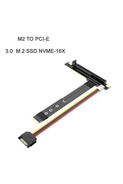 Choice1 كابل رايزر PCIe X16 PCI-E3.0 1x إلى M.2 NVMe M Key 2280 بطول 25 سم، ا...