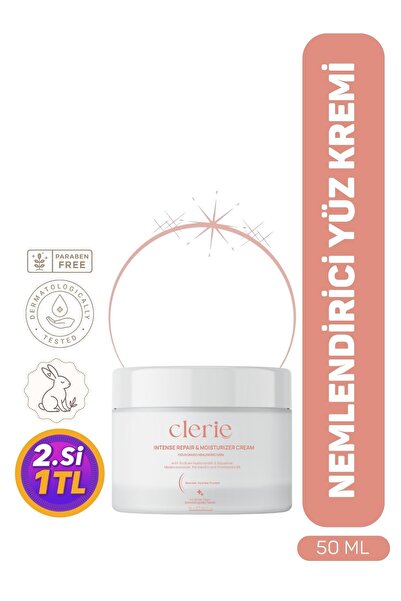Clerie Cosmetics Cica Krem Centella Asiatica ve Madecassoside 50 ml – Yoğun N...