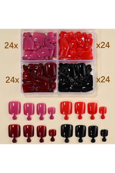 Choice1 96pcs 96/288Pcs Solid Color Press On Toenails Short Square Full Cover...