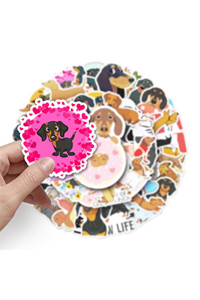 Choice A123226-50PCS 50 PCS Cute Dachshund Cartoon Pet Stickers Children Toy ...