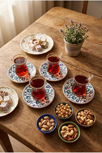 Bernardo İznik 12 Parça Cam Çay Seti