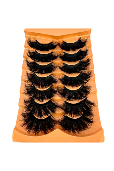 Choice1 7pairs-YZ02 7 Pairs 25mm 8D Faux Mink Lashes Bulk Fluffy Natural Fals...