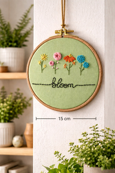 DEAR HOME Bloom : Çiçek Açmak Nakış Kasnak Pano Hediye