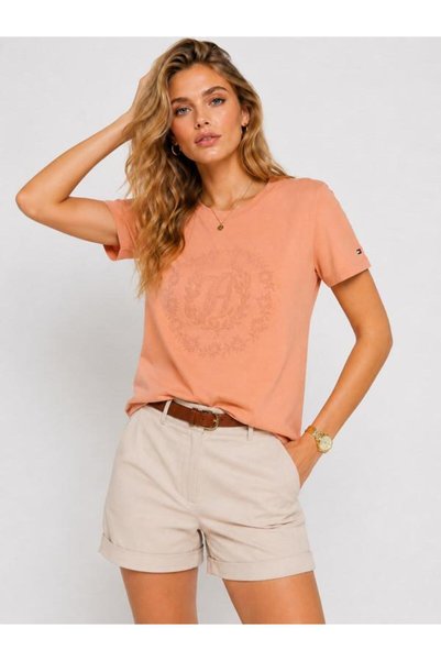 Tommy Hilfiger Olive Garden Florall T-Shirt Ww0Ww29659 Regular Fit