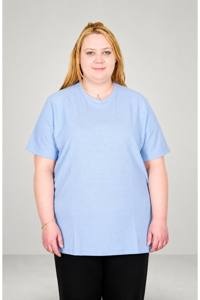 ModeXL Tricou pentru femei Mode XL True Plus Size, cu textură tip vafe 20033 ...