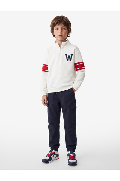 Koton Raised Long Sleeve Half Zipper Stand Collar Sweatshirt